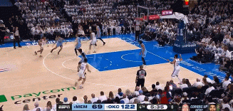 还差3分！狄龙-琼斯中投命中 雷霆领先灰熊来到55分