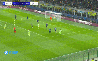 半场-国米暂2-0巴萨 劳塔罗破门+造点恰尔汗奥卢点射